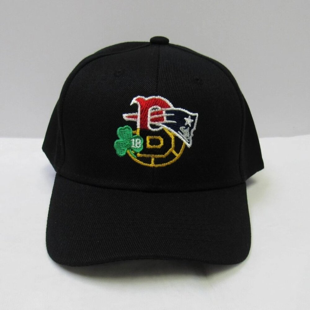 Black Baseball Hat Cap New England Boston 4 Team Patriots Bruins Celtics Red Sox